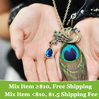 new hot Fashion High quality vintage personality peacock necklace jewelry for women 2014 M13 Wholesale 