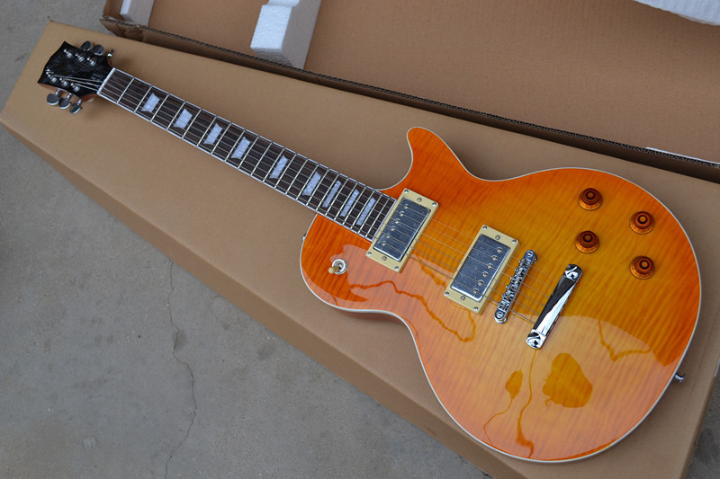 Chibson standard electric guitar made in China Orange standard guitar ...