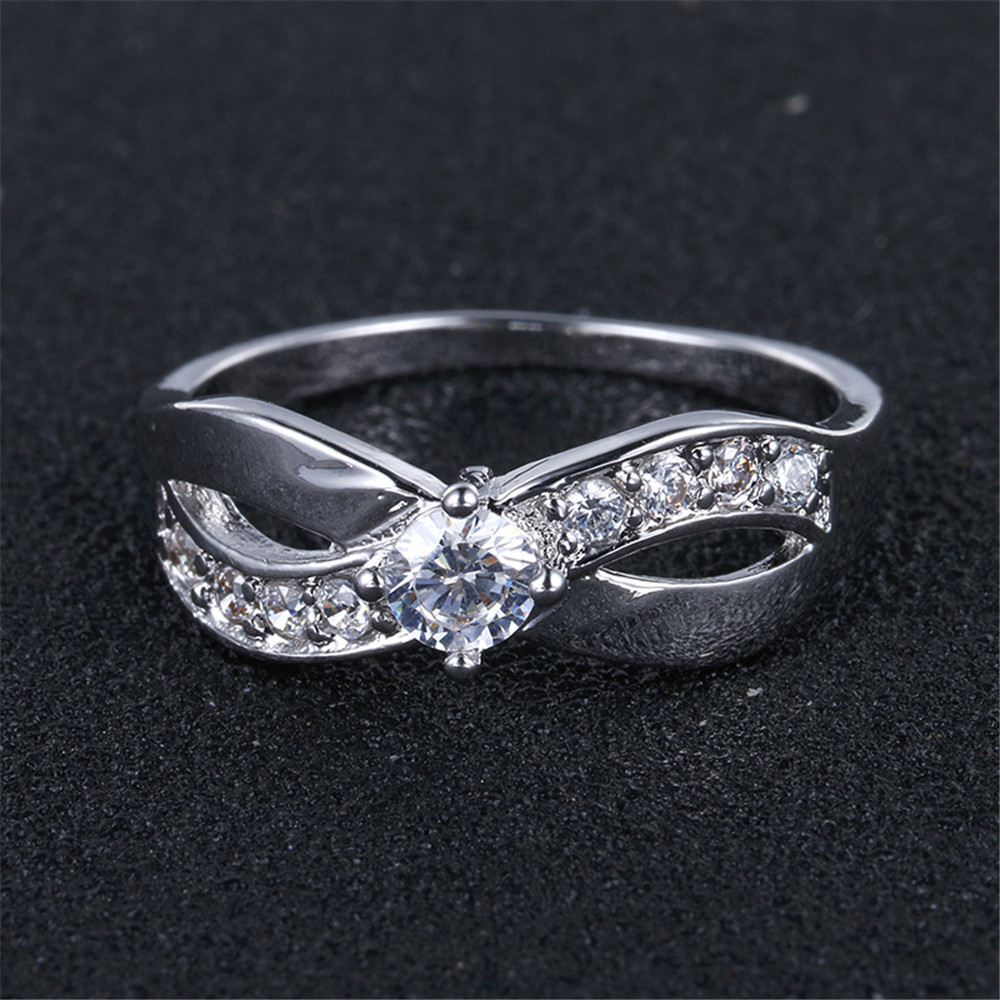 Bow-knot Rings White Gold Plated Jewelry For Women CZ Diamond Wedding Dress Engagement Bijoux Fashion Elegant Accessories R23 (2)