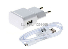 Mobile phone chargers EU plug Travel Wall Charger Adapter + USB charger Cable for samsung galaxy s3 s3 mini s4 s2 free shipping