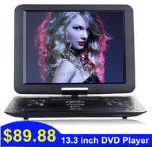 Atv + dvd-плеер 13.3 дюймов экран портативный dvd-плеер автомобиля 270 град. вращающийся с VGA порт аналоговое тв игры FM радио MP4 функция копирования