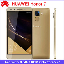 Original Huawei Honor 7 64GB ROM 4G LTE Mobile Phone Octa Core 5 2 1920x1080p 3GB