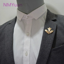 European style maple leaf brooch shirt collar corner clip, men’s suits shirts wholesale brooch