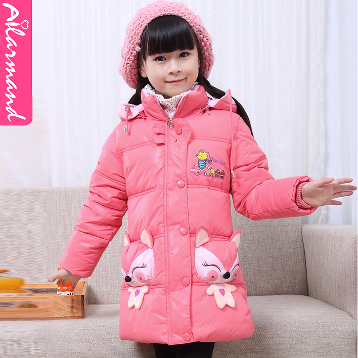 Winter X-long Coats and Jackets for Children Girls Thickening Cotton-Padded Baby Girl Outerwear & Coats Child Clothing