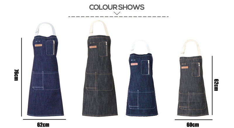 High Quality Coon Denim Apron Restaurant Waiter Chef Kitchen Aprons For Men Women Short Apron With Pockets Free Shipping9