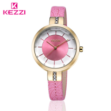 New Arrive Kezzi Cool Personalized 30M Waterproof Japan Movement Leather Ladies and students Fashion Watch Quartz Watch