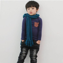 Toddler Baby Long Sleeve Crewneck T-shirt Pocket Deco Boy Girl Shirt Top Clothes QL