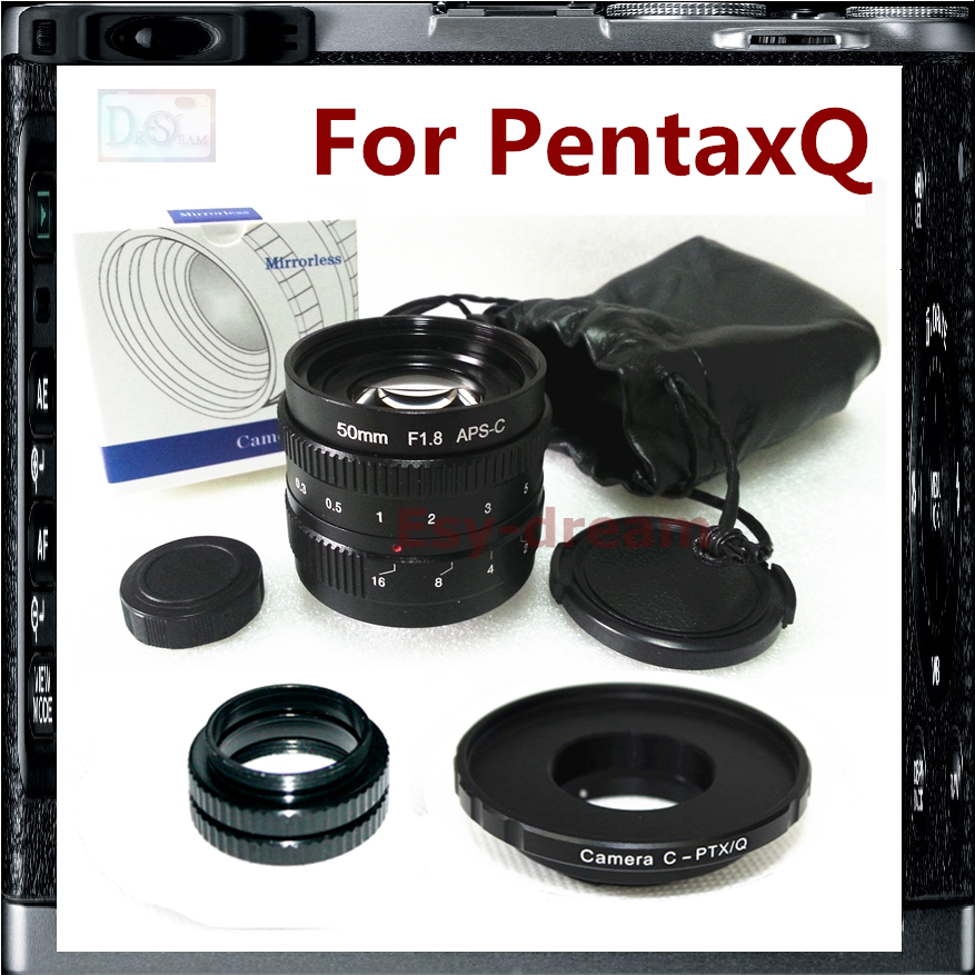 C Mount Adapter + 50  F1.8  -  PentaxQ Pentax Q Q7 Q10 Q-S1 QS1  PA225