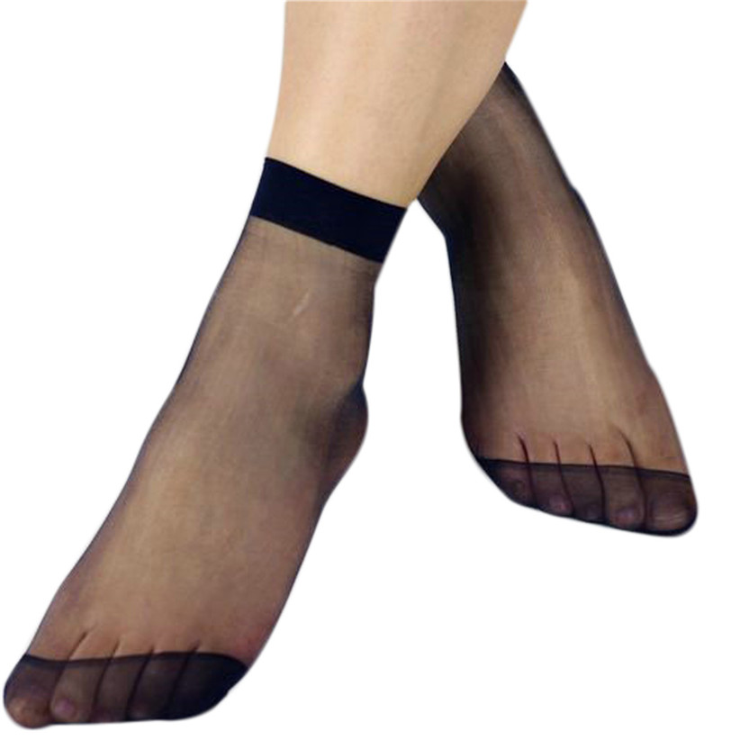 Newly Design 10 Pairs Women s Socks Crystal Thin Transparent Thin Silk Socks ZQ