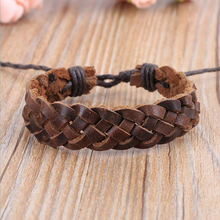 Free Shipping 2016 New Personality Men Jewelry Women Fashion Bangle Punk Vintage Handmade Leather Bracelet SA042