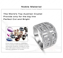 LZESHINE Brand Design Rhinestone Ring Platinum Plated Letter G Ring With SWA Element Austrian Crystal Ri