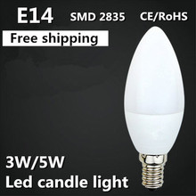 E14 LED candle light 3w 5w led bulb SMD2835 AC110V 220V 240V Golden aluminum shell LED candle bulb warm whit free shipping