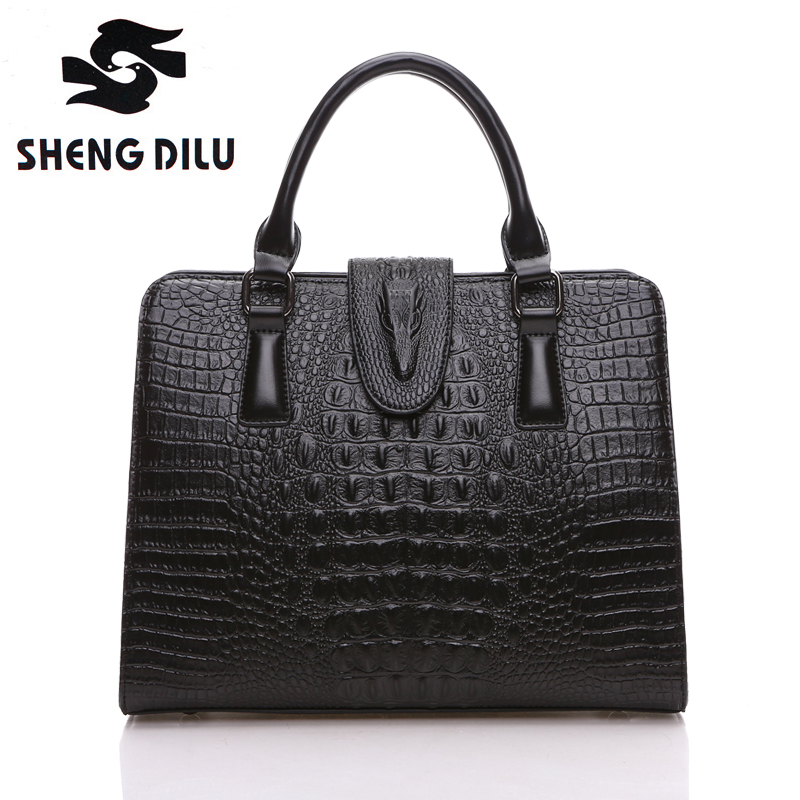 High Quality 100 Genuine Leather Women Handbags Classic Aligator HandbagsFor Women Fashion Brand Brief Lady s