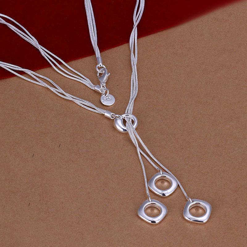 factory price top quality silver plated jewelry necklace fashion cute necklace pendant Free shipping SMTN153