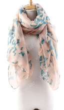 Wholesale New Fashion Women Butterfly Print Long Scarf Elegant Cotton Scarves Neck Wrap Stole Neckerchief 6