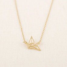 Hot Cake ONE PIECE Gold Silver Origami Crane Necklace Long Necklace Animal bird crane Pendant Jewelry