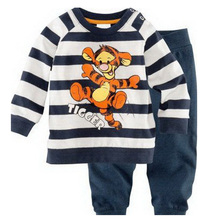 New style children clothes suits cartoon tiger long sleeve shirt clothing casual set kids clothes for baby boys sleeping pajama