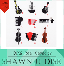 Fashion U disk pendrive cartoon guitar violin piano harmonica Musical note pendriver pen drive 8G 32GB