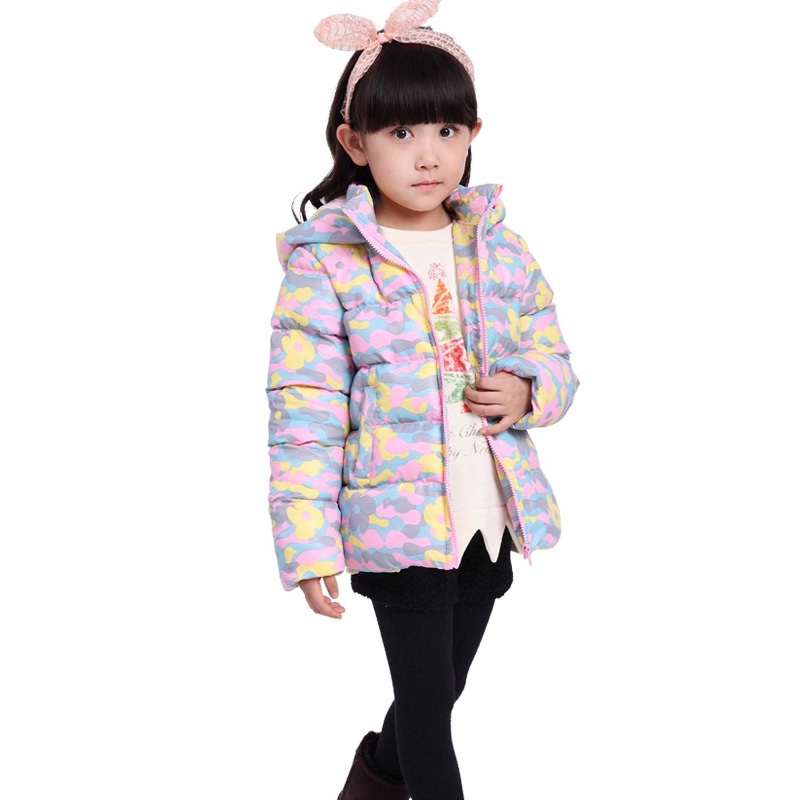 2015 Children Outerwear Baby Girls Cotton Hooded Coats Kids Winter Jackets Children's Winter Clothing Girl Down & Parkas CH006