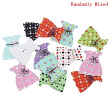 Wood Sewing Button Scrapbooking Dress Mixed 2 Holes Dot Pattern 3.2cm(1 2/8″)x 29.0mm(1 1/8″),5 PCs 2015 new