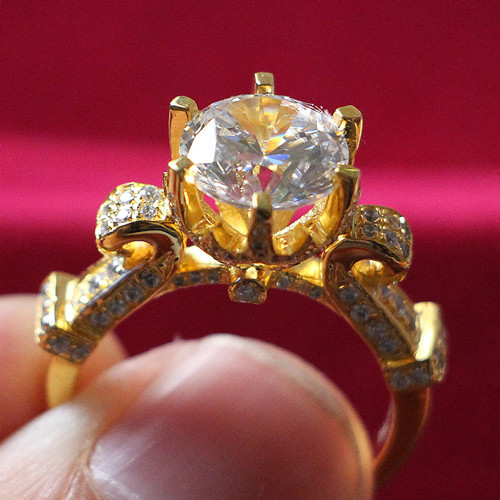 24k yellow gold engagement rings