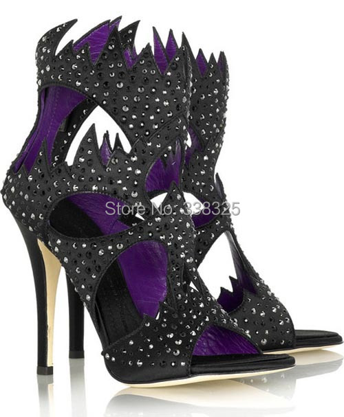 ZKshoes 2015 summer new fashion and sexy purple best high heels women's rhinestone sandals shoes big us size 4---13