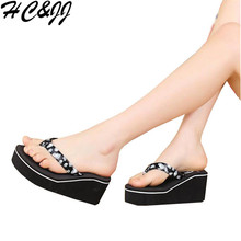 2016 New High-quality Trifle Flip Flops Summer Slippers For School Girls Wedges Women’s Sandals Beach Shoes Size 6-9 HC8024