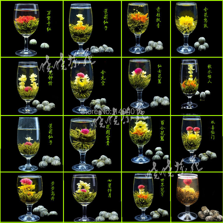 120g 15 Kinds Handmade Flower Tea Green Blooming jasmine Tea Ball Chinese herbal Artistic health care