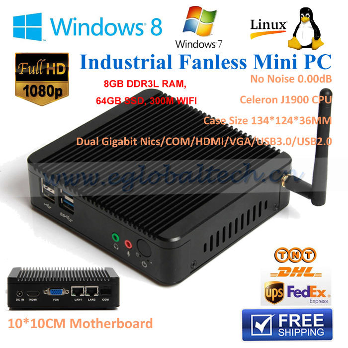 Eglobal  Celeron J1900 2.0  8    64  SSD  VGA -hdmi 1080 P  HTPC   TV Box Linux  