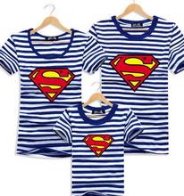 Family T shirts Superman Pattern Men Women Child Clothing Family Look Father Mother Daughter Son Summer Sport Shirts
