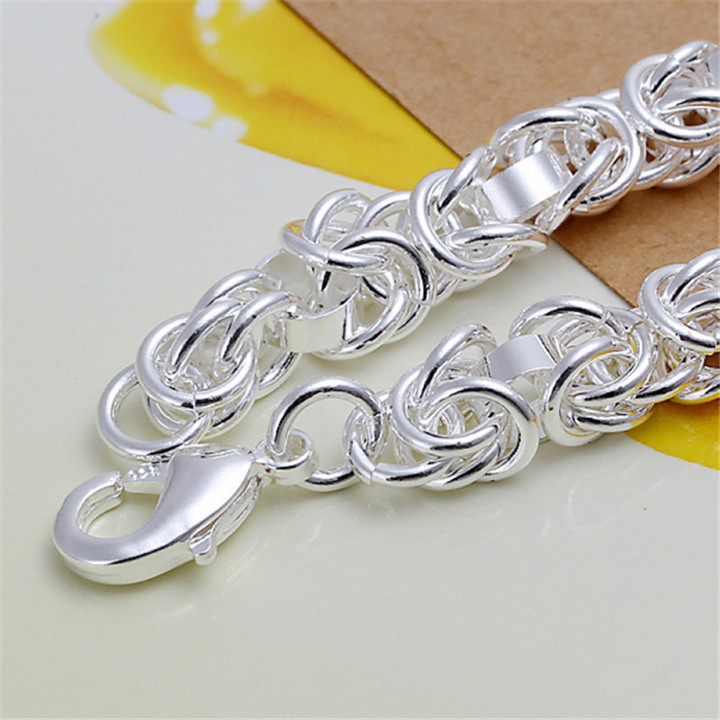Bracelets 2015 New 925 Sterling Silver Plate Fashion Jewelry Reticular Longtou Women Men Charm Individuality Bracelets