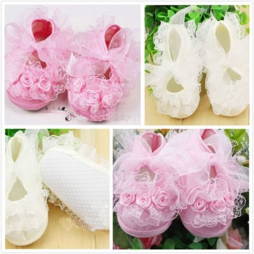 Details about Baby Newborn Infant Cute Crochet Lace Flower Princess Shoes 0 13M Prewalker Boot