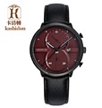 kashidun brand men quartz watch 30m swimming multi function leather strap watches fashion mens business dress