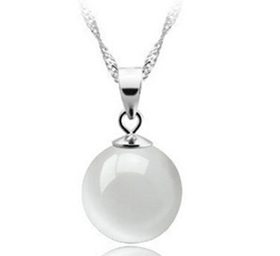 Lose money promotion high quality round opal stone 925 sterling silver ladies pendant necklaces jewelry gift