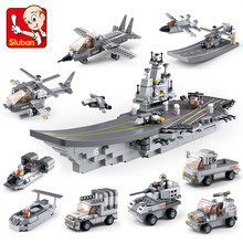 Building Block Sets Compatible with lego Aircraft carriers Fighter Armored Helicopter 3D Brick Educational Hobbies Toys for Kids