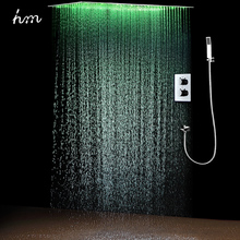 hm 2Jets Concealed Thermostatic Shower Set installed in wall 20″*40″ Rainfall LED Shower Head with Hand Shower Head