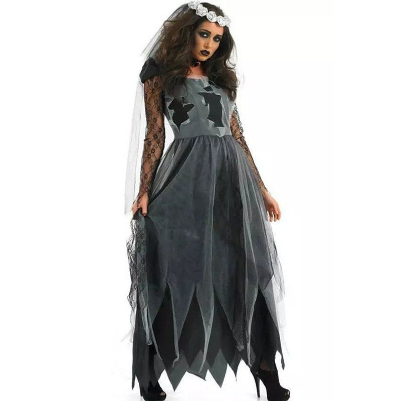 Buy Ghost Bride Costume For Women Adult Halloween Fantasia Cosplay Fancy Dress 1730