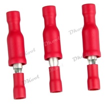 100pcs red Female Male Bullet Connector Crimp Terminals Wiring