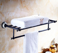 Ceramic Style Printing New Design Single Bathroom Towel Rack with Towel Bar Wall Mounted Brass Material