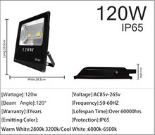 Led Flood Light outdoor waterproof IP65 10W 20W 30W 50W 70w 90w 120w AC85 265V LED