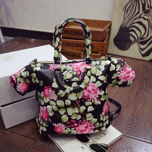 Modelagem de roupas de impressão Floral bolsa bem conhecido designer de bolsa de mensageiro engraçado fresco bonito(China (Mainland))