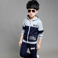 2017 casual children clothing boy zipper clothes sets children sport suits big girl boy Tops Pants