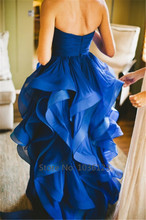 Vestidos de noiva 2015 Royal Blue Wedding Dresses Women Summer Long Elegant Handmade Boat Neck Spring