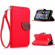 Leaf Clasp PU Leather Case for Microsoft Lumia 640 with Stand Function 2 Card Holder Wallet