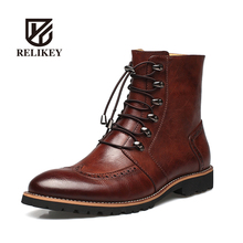 New Arrival Fashion Bullock shoes,Handmade super warm Genuine leather winter boots Men,Casual British style Snow boots for men