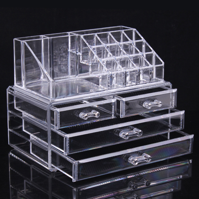 Acrylic Cosmetic Storage Organizer Drawer Makeup Jewelry Case Storage Insert Holder Box 