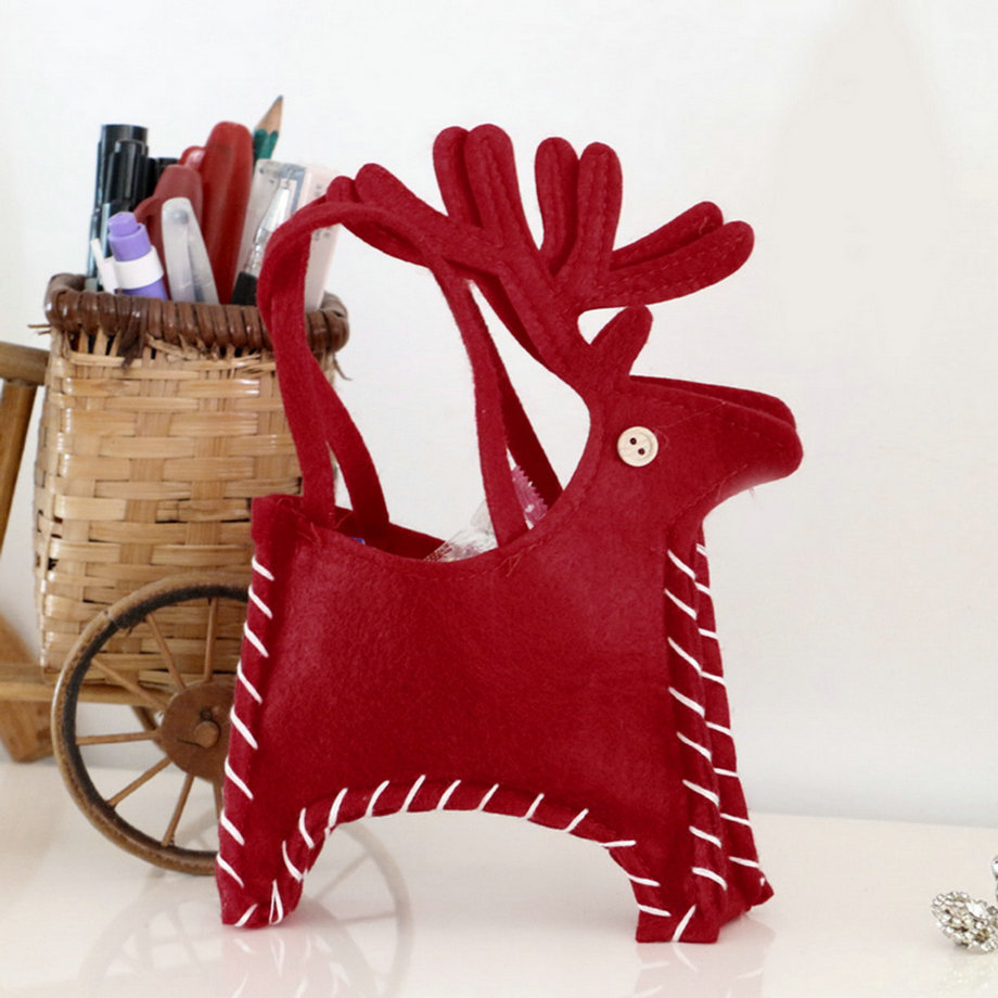 Lovely Christmas Deer Handmade Candy Bags Party Home Christmas within Deer Home Decor Gifts