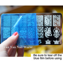 1pcs New Black Flower Lace Nail Stamping Plates Stainless Steel Nail Art Stamp Template Manicure Nail