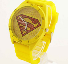 Free Shipping 2014 new fashion Wholesale Superman Watch Quartz Cartoon watch diamond watch unisex fashion lovers