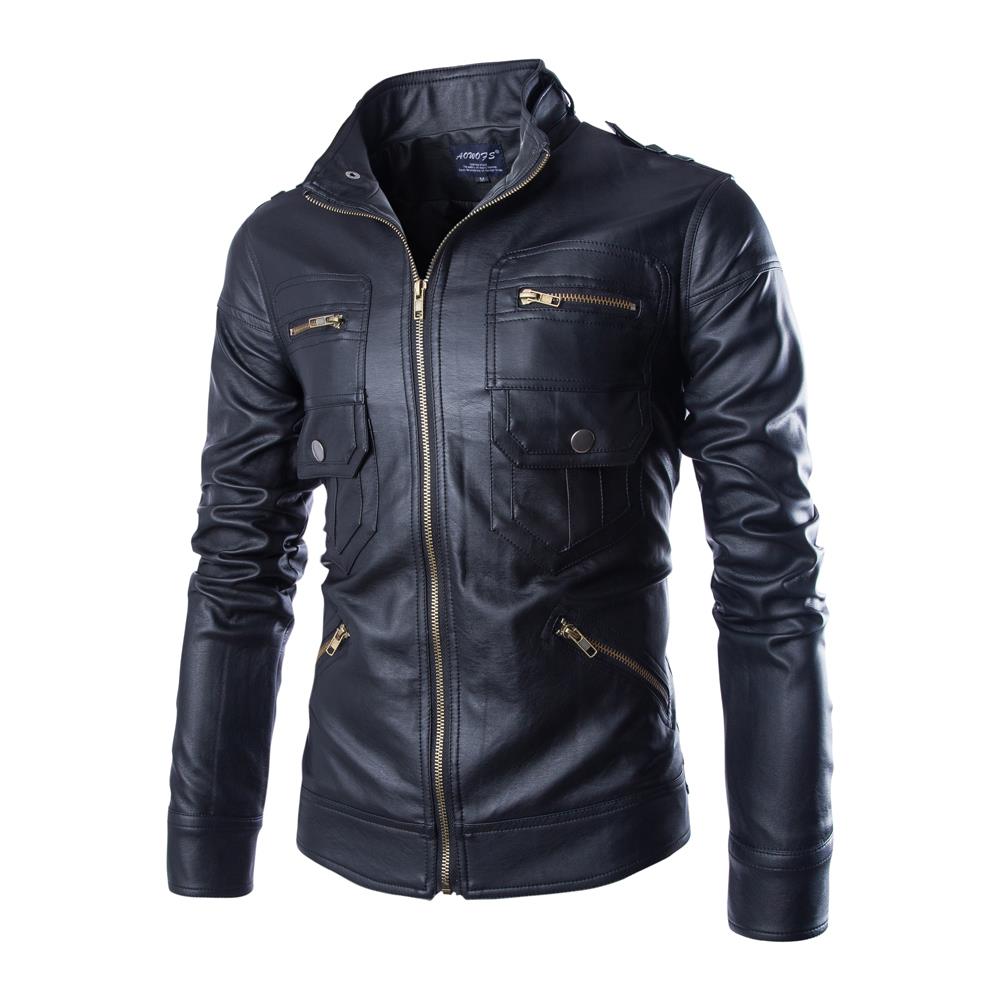 2015 New Design Autumn Leather Jacket Men Jaqueta De Couro Masculina Outdoor Mens Leather Jackets And Coats Chaqueta Hombre